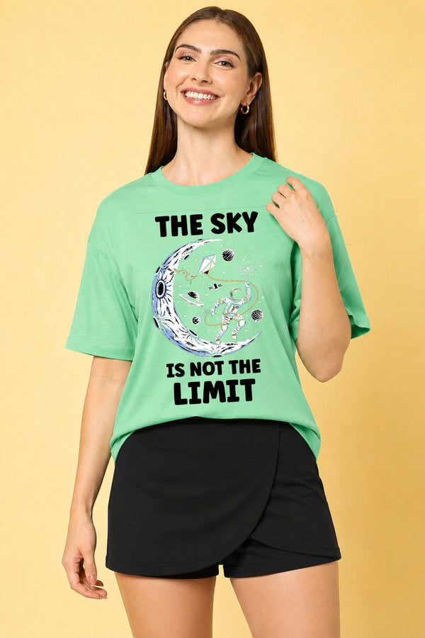 The Sky is The Limit Printed Oversized Baggy Loose Fit T-Shirt
