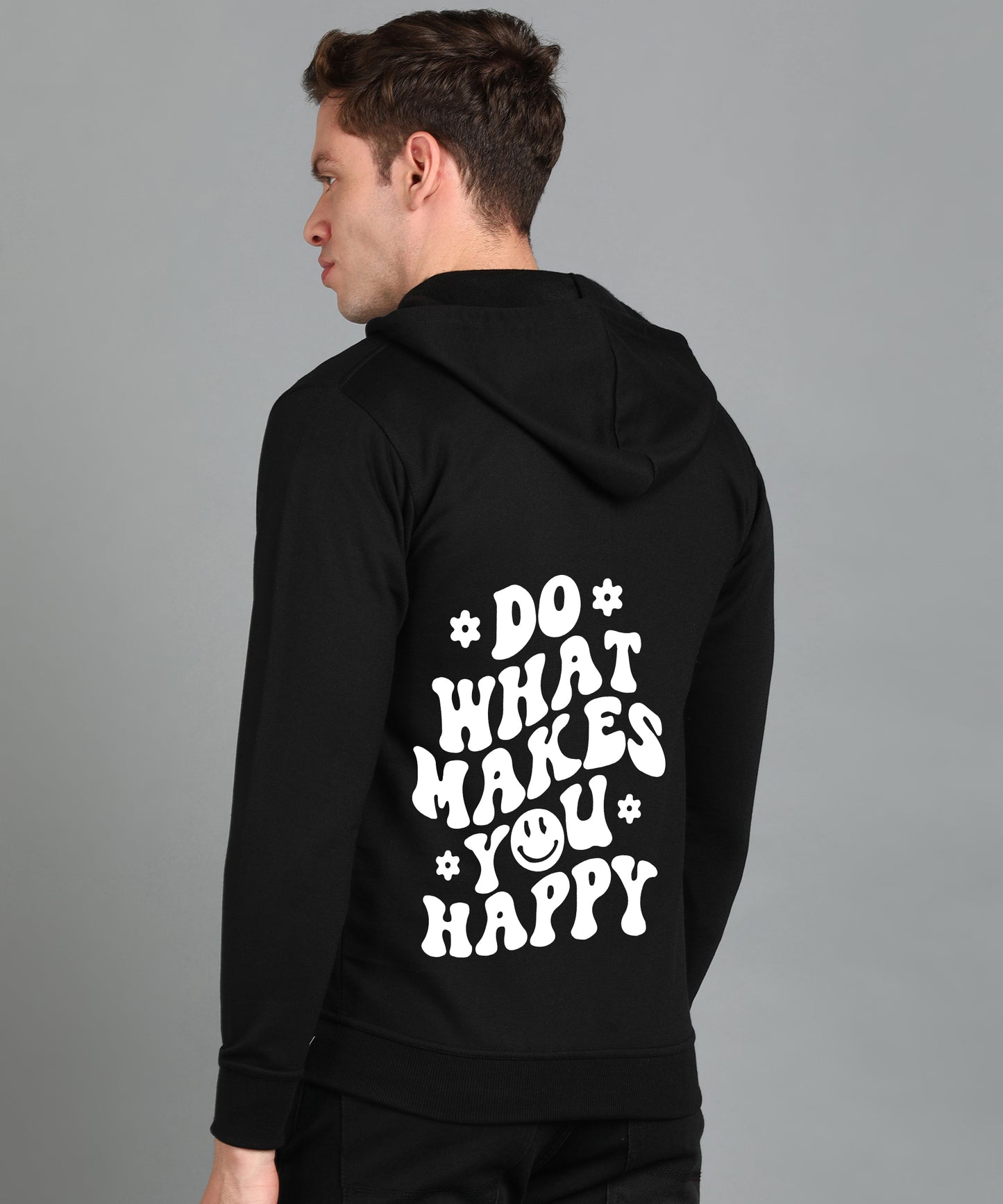 Do What Makes You Happy Men's Zipper Hooded Hoodie