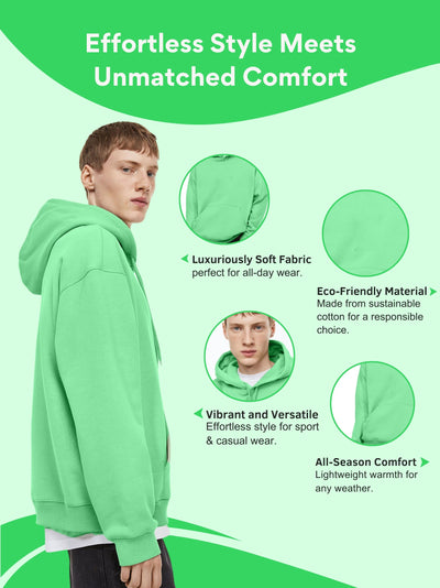 Men Plain Solid Pullover Hooded Hoodie Sweatshirt with 2 Kangaroo Pockets