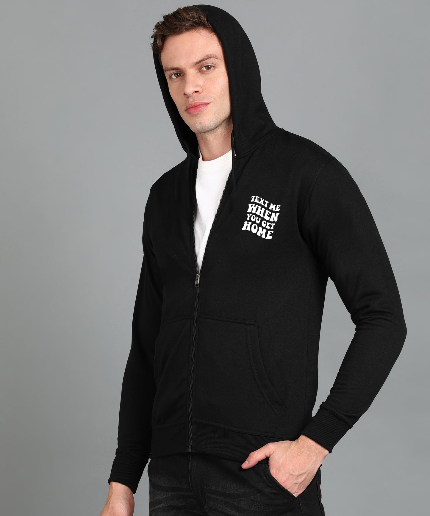 Text Me When You Get Home Men’s Zipper Hoodie | Stylish & Comfortable