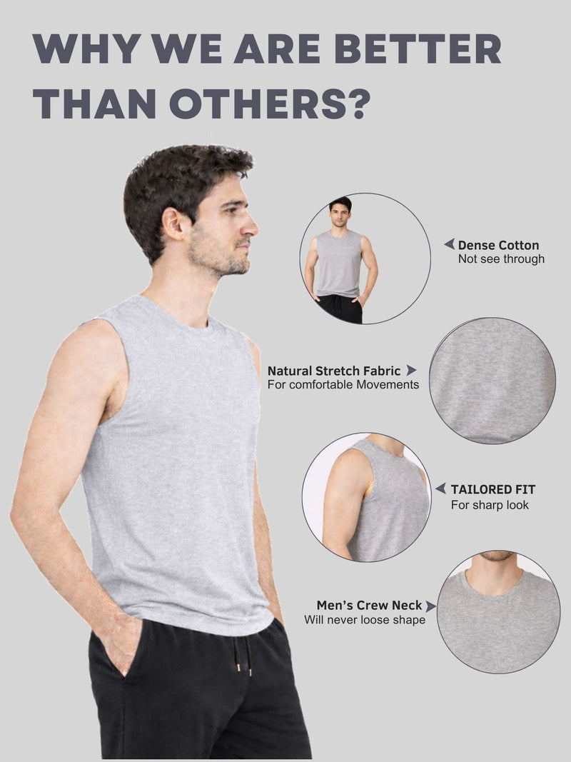 Faltu.co Pack of 2 Multicolour Men Cotton Gym Vest Breathable Sleeveless Sando