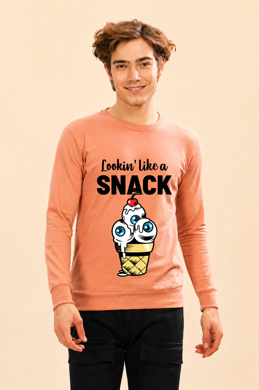 Looking Like A Snack Printed Men’s Full Sleeve Premium Pure Cotton Sweatshirt