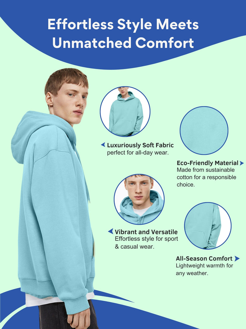 Men Plain Solid Pullover Hooded Hoodie Sweatshirt with 2 Kangaroo Pockets