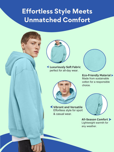 Men Plain Solid Pullover Hooded Hoodie Sweatshirt with 2 Kangaroo Pockets