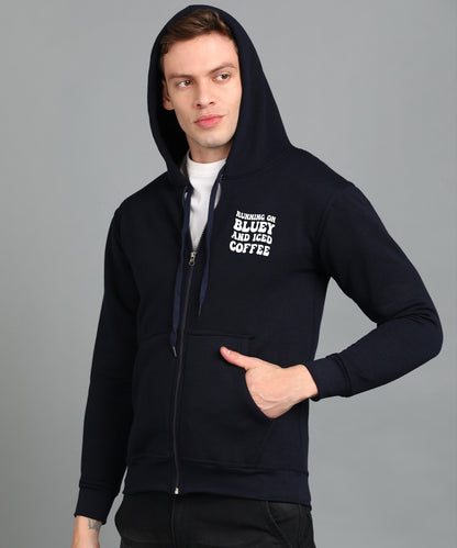 Running on Bluey and Iced Coffee Men’s Zipper Hoodie | Stylish & Cozy