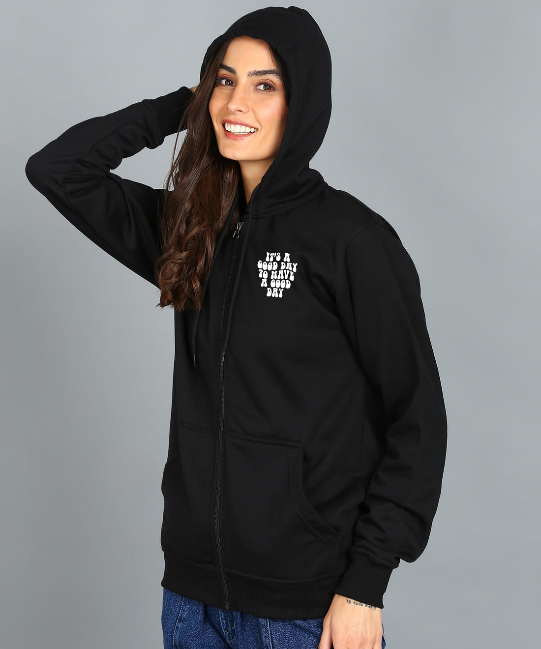 Good Day Women’s Zipper Hooded Hoodie