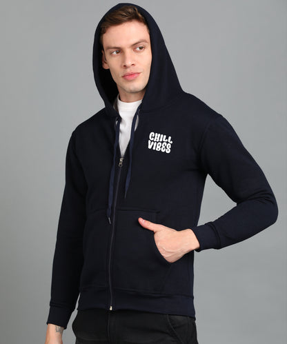 Chill Vibes Men’s Relaxed Fit Zipper Hooded Hoodie