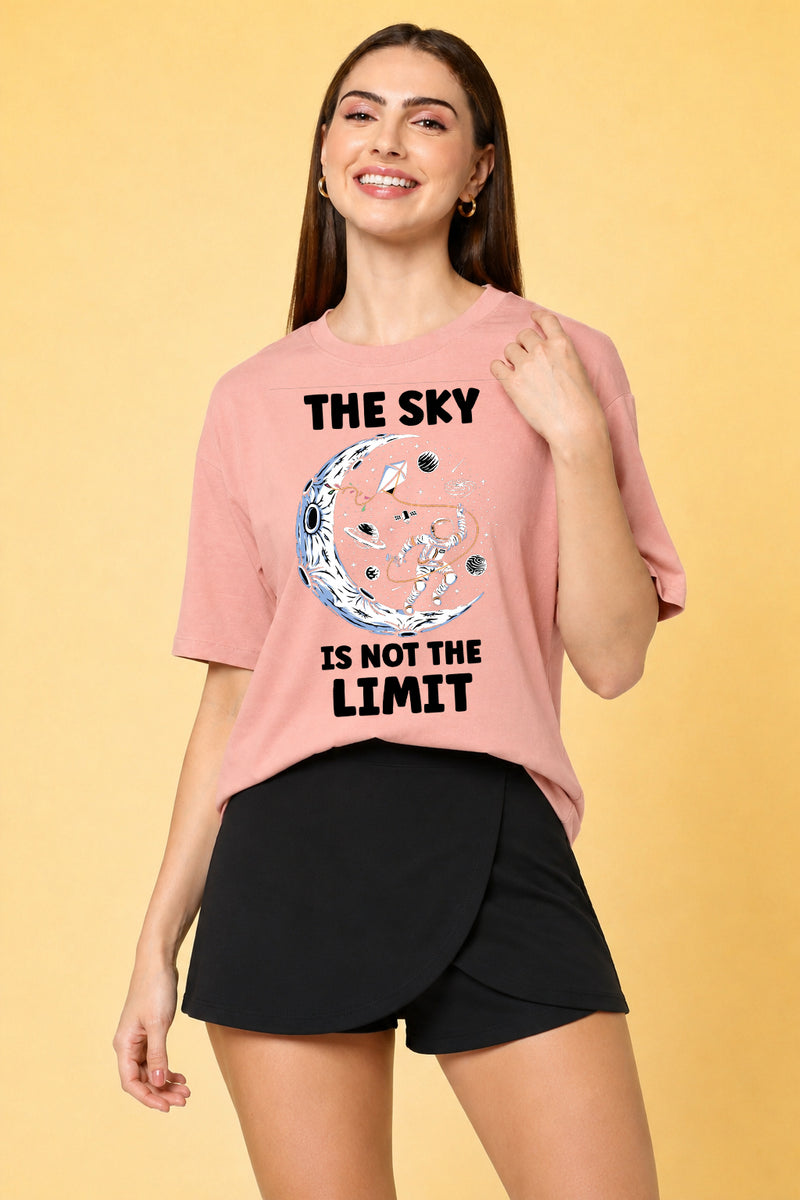 The Sky is The Limit Printed Oversized Baggy Loose Fit T-Shirt