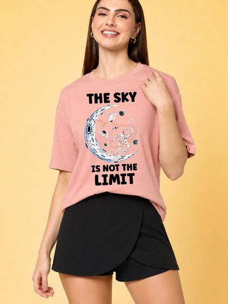 The Sky is The Limit Printed Oversized Baggy Loose Fit T-Shirt