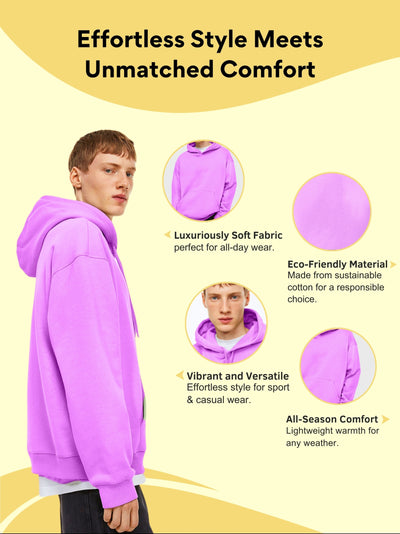 Men Plain Solid Pullover Hooded Hoodie Sweatshirt with 2 Kangaroo Pockets