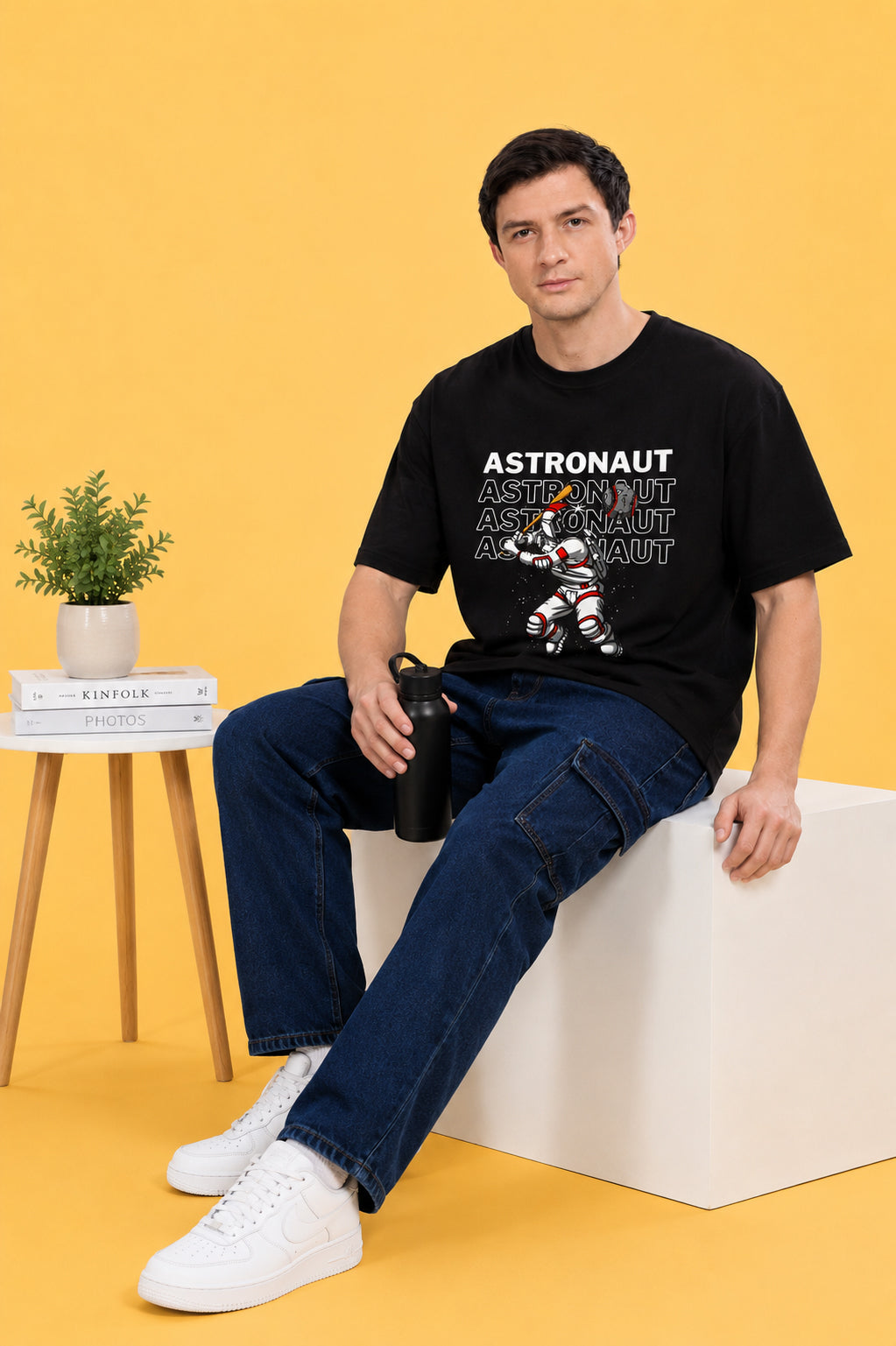 Faltu.co Astrnout 2 Men’s Printed Oversized Baggy Fit Rich Soft Cotton Fabric T-shirt
