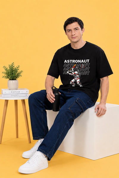 Faltu.co Astrnout 2 Men’s Printed Oversized Baggy Fit Rich Soft Cotton Fabric T-shirt
