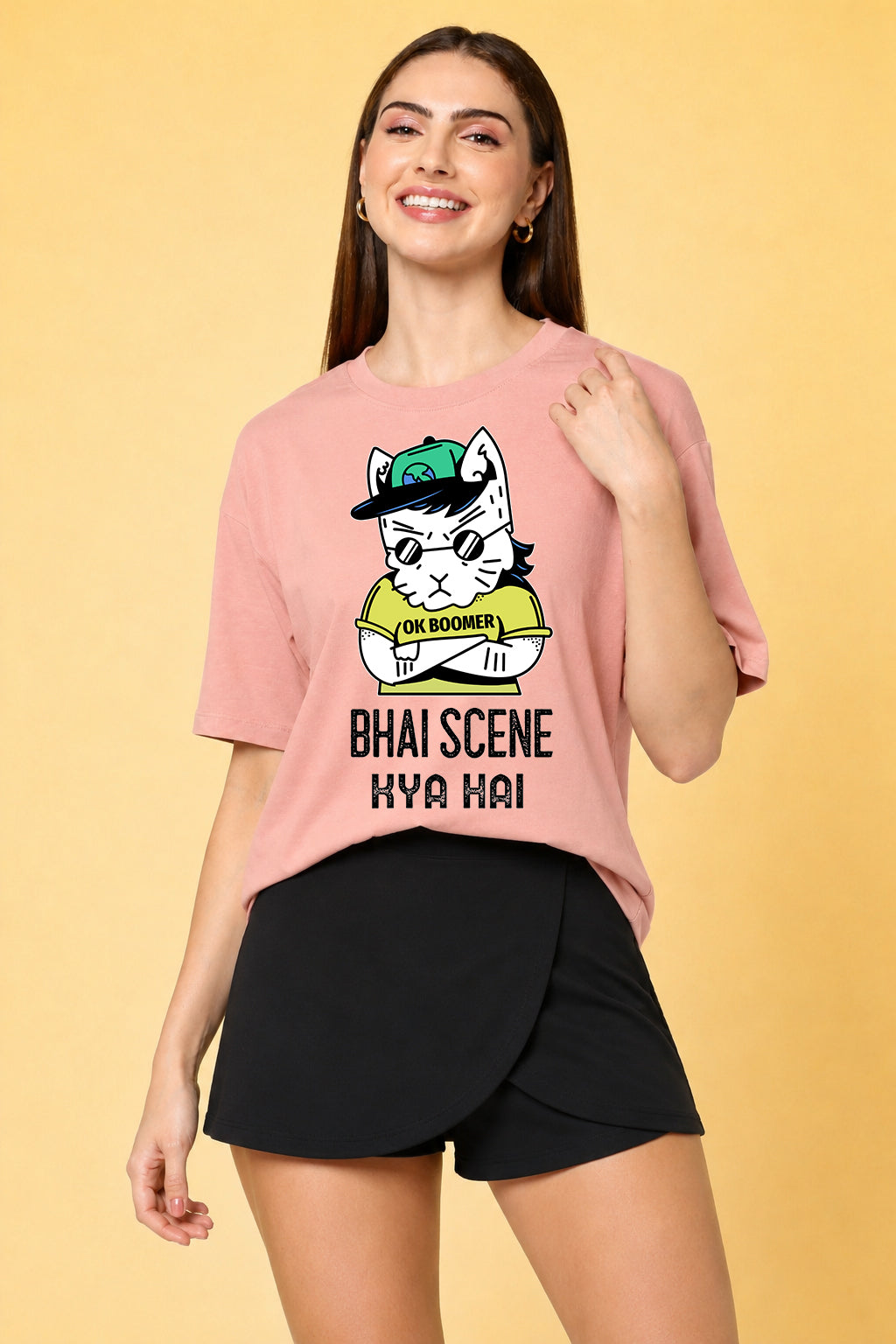 Bhai Scene Kya Hai Oversized Baggy Loose Fit T-Shirt