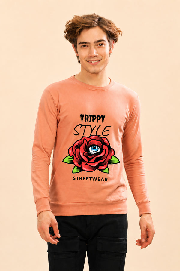 Trippy Style Streetwear Printed Men’s Full Sleeve Premium Pure Cotton Sweatshirt