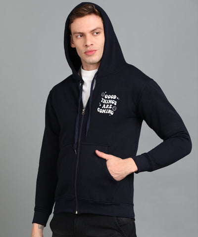 Good Things Are Coming Men's Zipper Hooded Hoodie