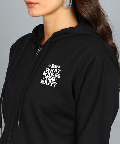 Do What Makes You Happy Women’s Cozy & Stylish Zipper Hooded Hoodie
