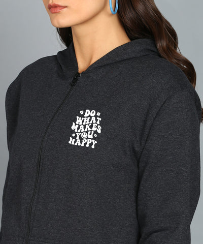 Do What Makes You Happy Women’s Cozy & Stylish Zipper Hooded Hoodie