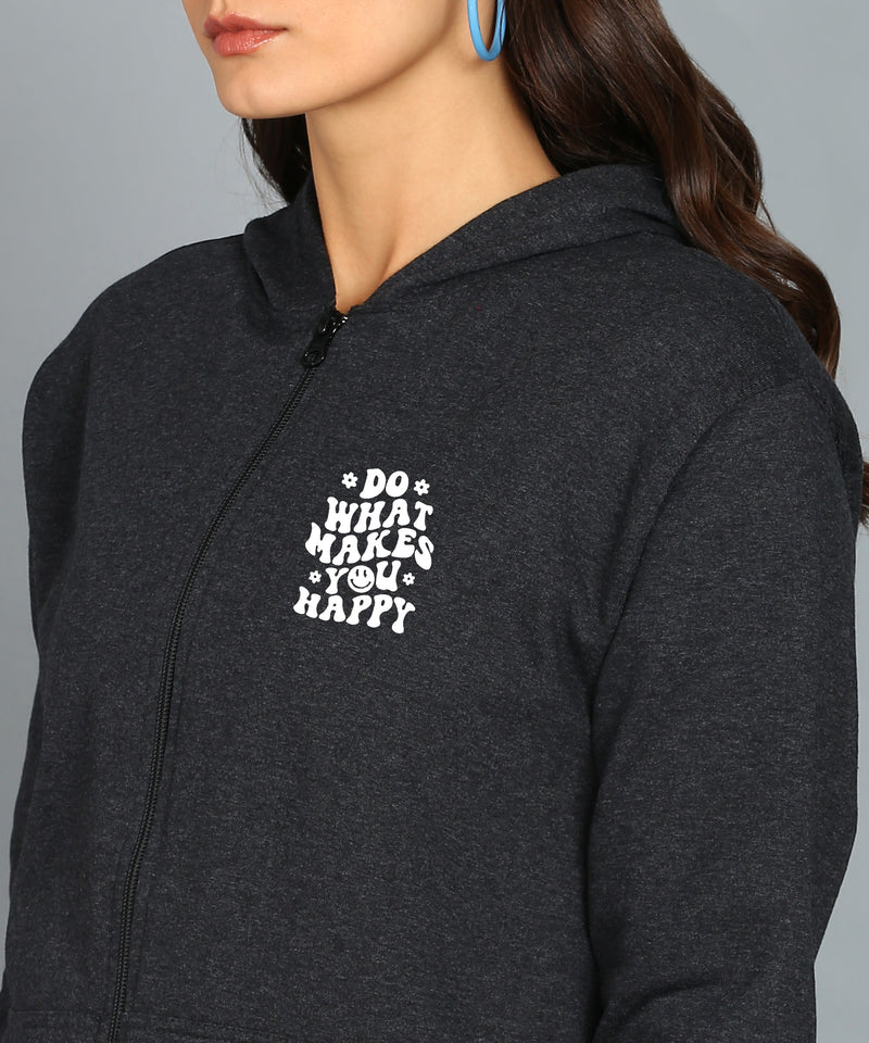Do What Makes You Happy Women’s Cozy & Stylish Zipper Hooded Hoodie
