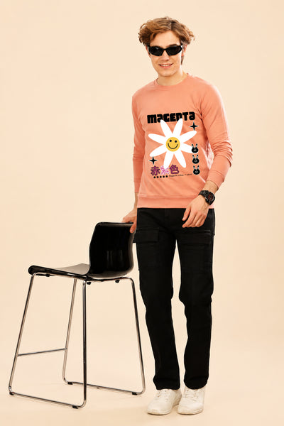 Magenta Printed Men’s Full Sleeve Premium Pure Cotton Sweatshirt