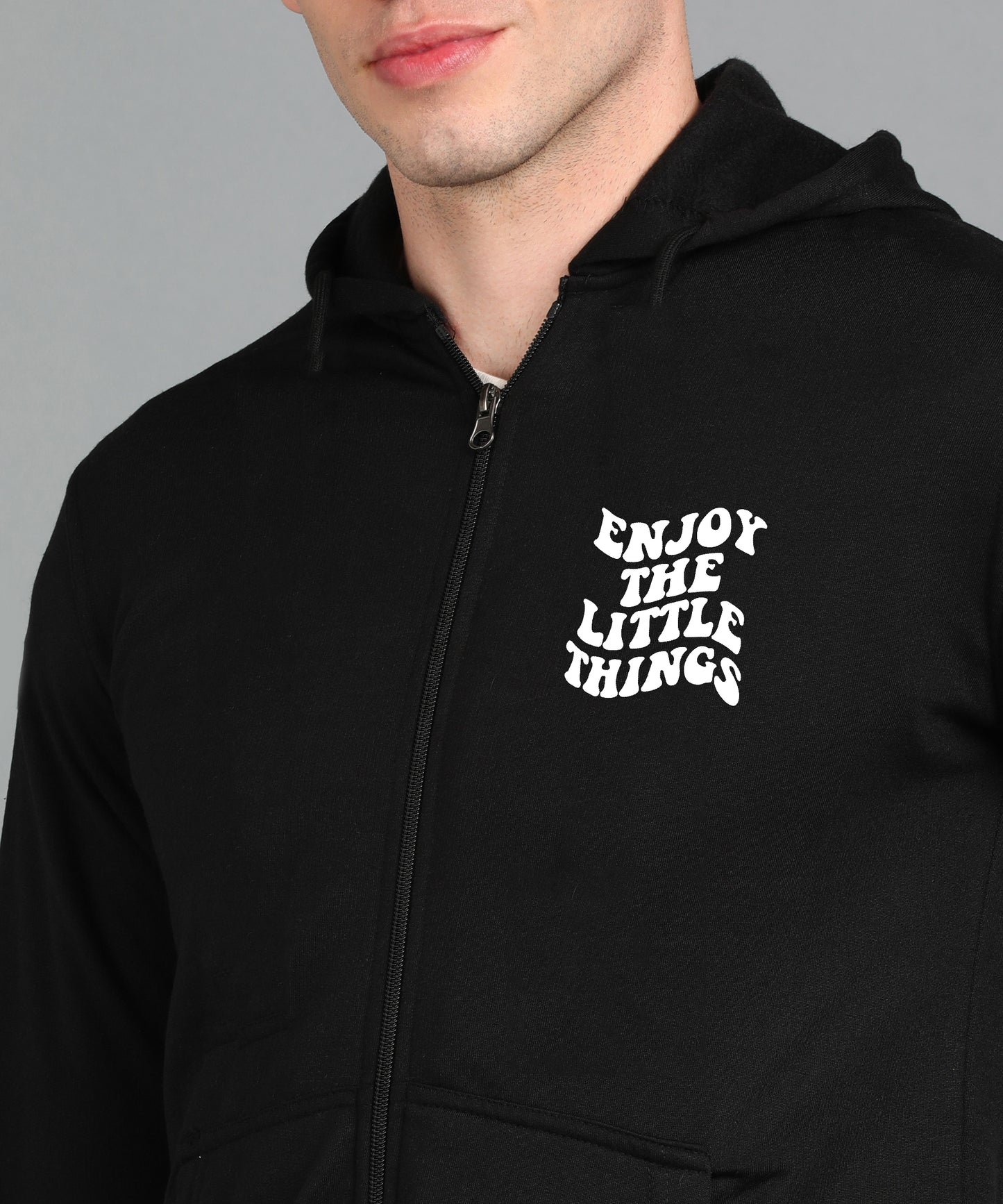 Enjoy the Little Things Men's Zipper Hooded Hoodie