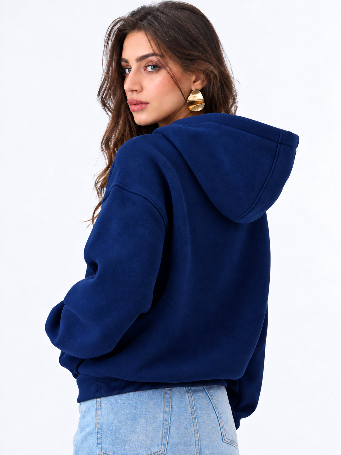 Women’s Plain Zipper Hooded Hoodie Stylish & Comfortable