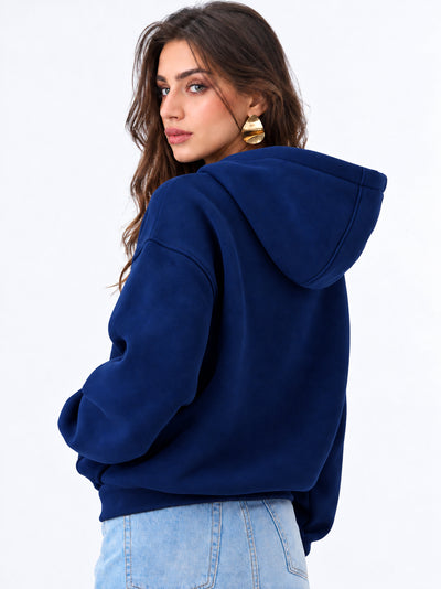 Women’s Plain Zipper Hooded Hoodie Stylish & Comfortable