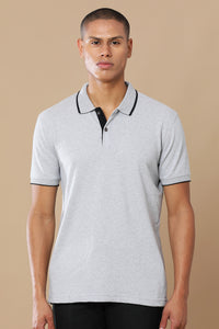 Sustainable Heather Grey Men's Premium Polo T-Shirt | Eco-Friendly Casual Wear