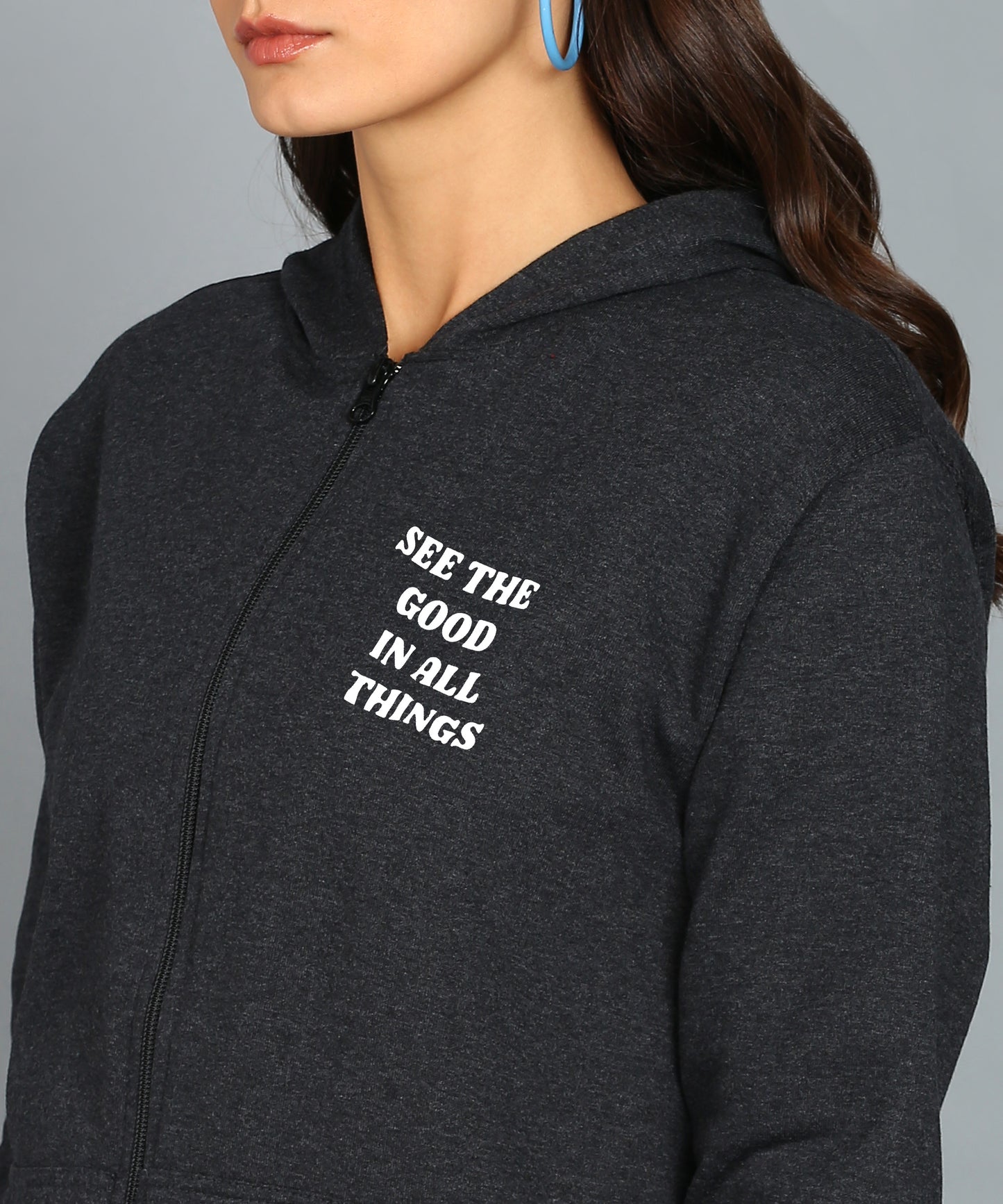 See the Good in All Things Zipper Hoodie for Women