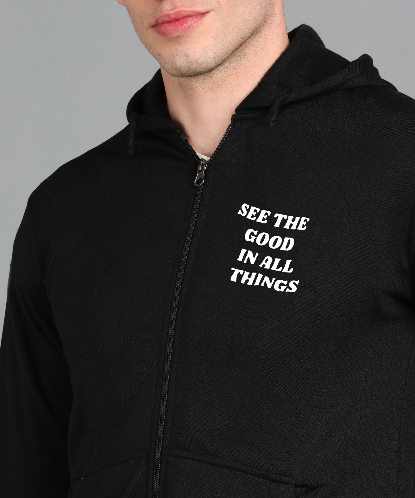 See the Good in All Things Men's Zipper Hooded Hoodie | Comfortable & Stylish