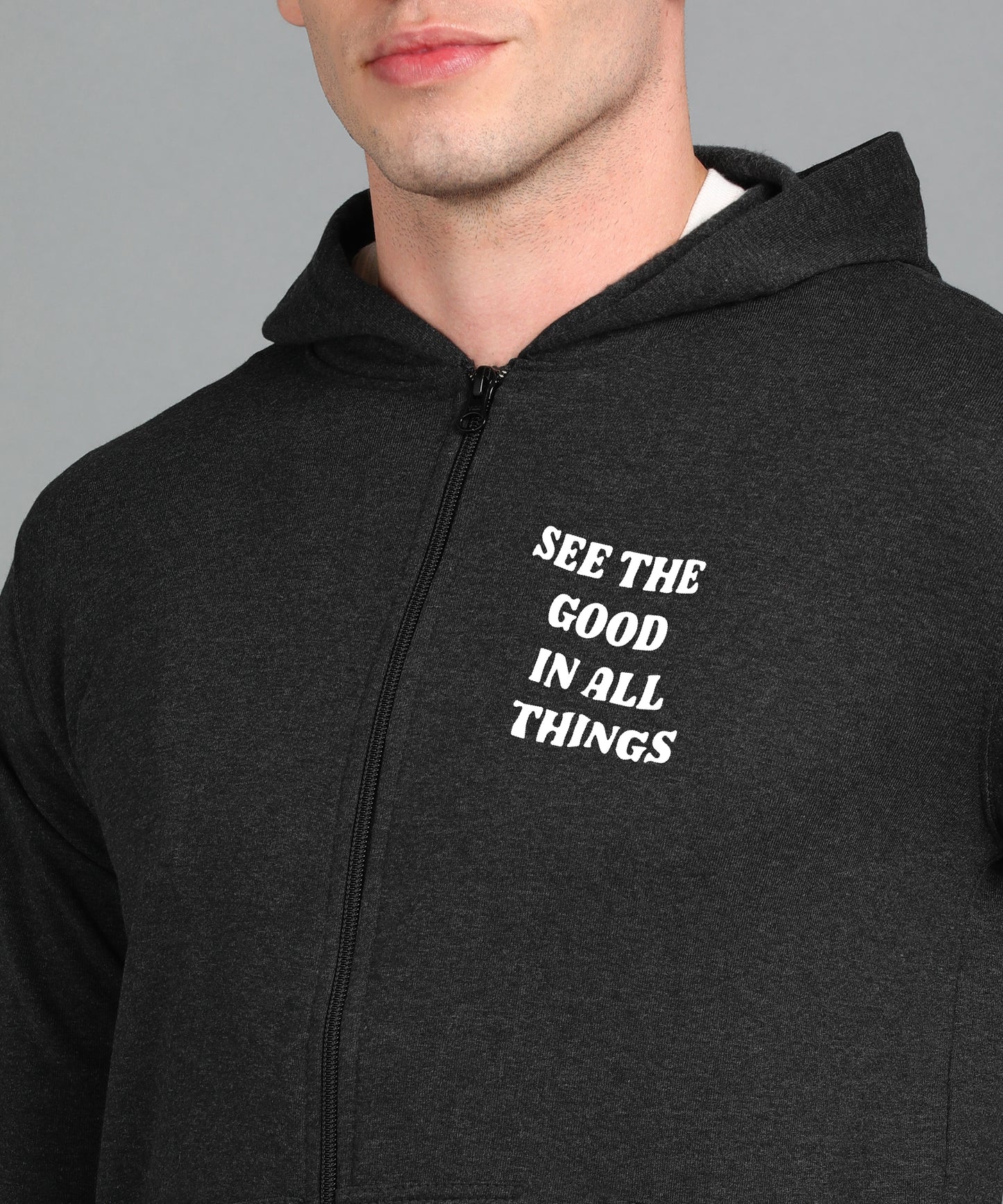 See the Good in All Things Men's Zipper Hooded Hoodie | Comfortable & Stylish