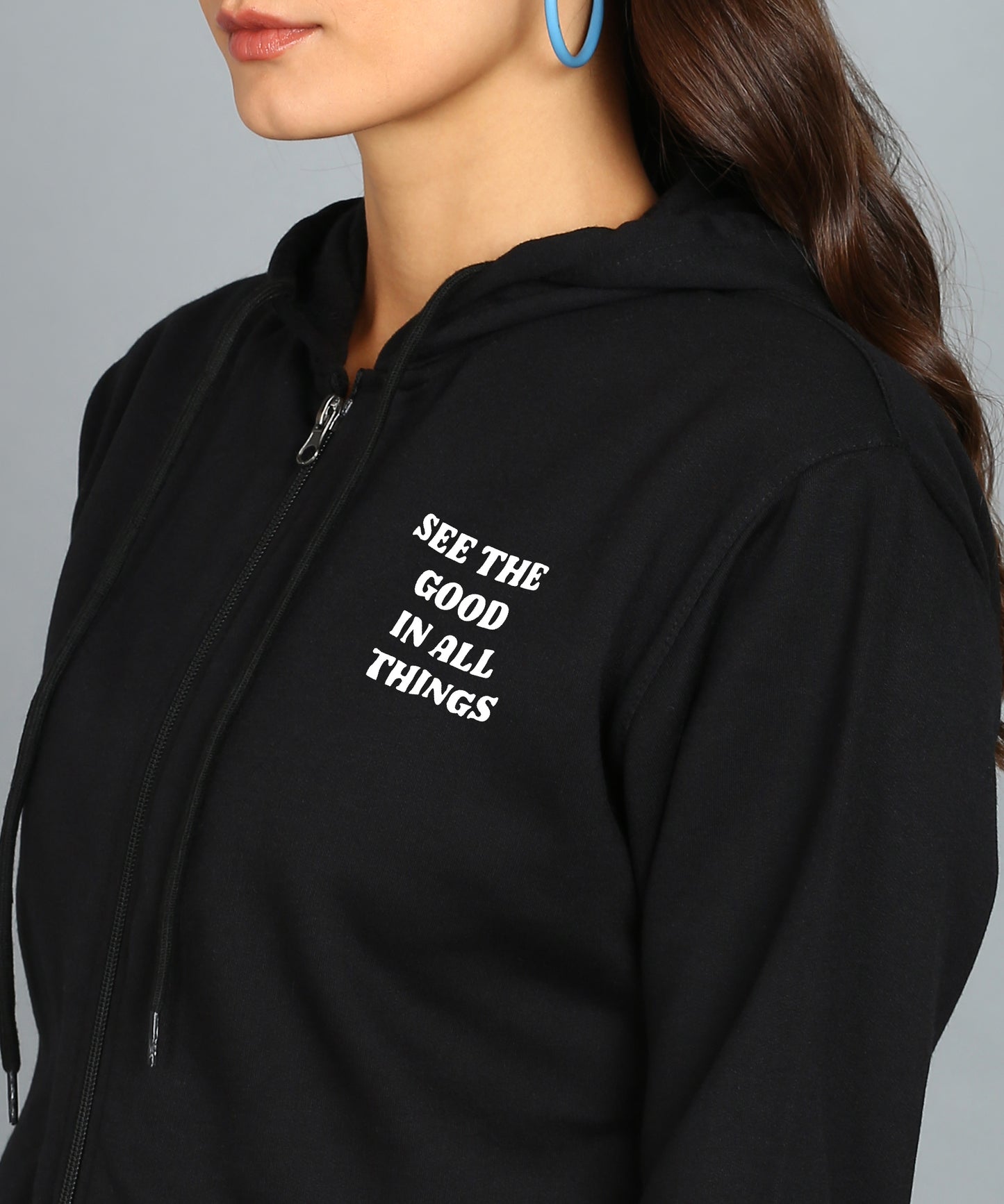 See the Good in All Things Zipper Hoodie for Women