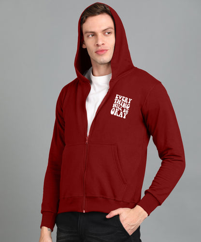 Everything Will Be Okay Men's Zipper Hoodie | Comfortable & Stylish
