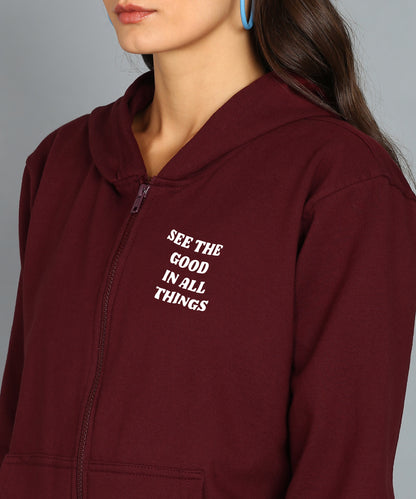 See the Good in All Things Zipper Hoodie for Women
