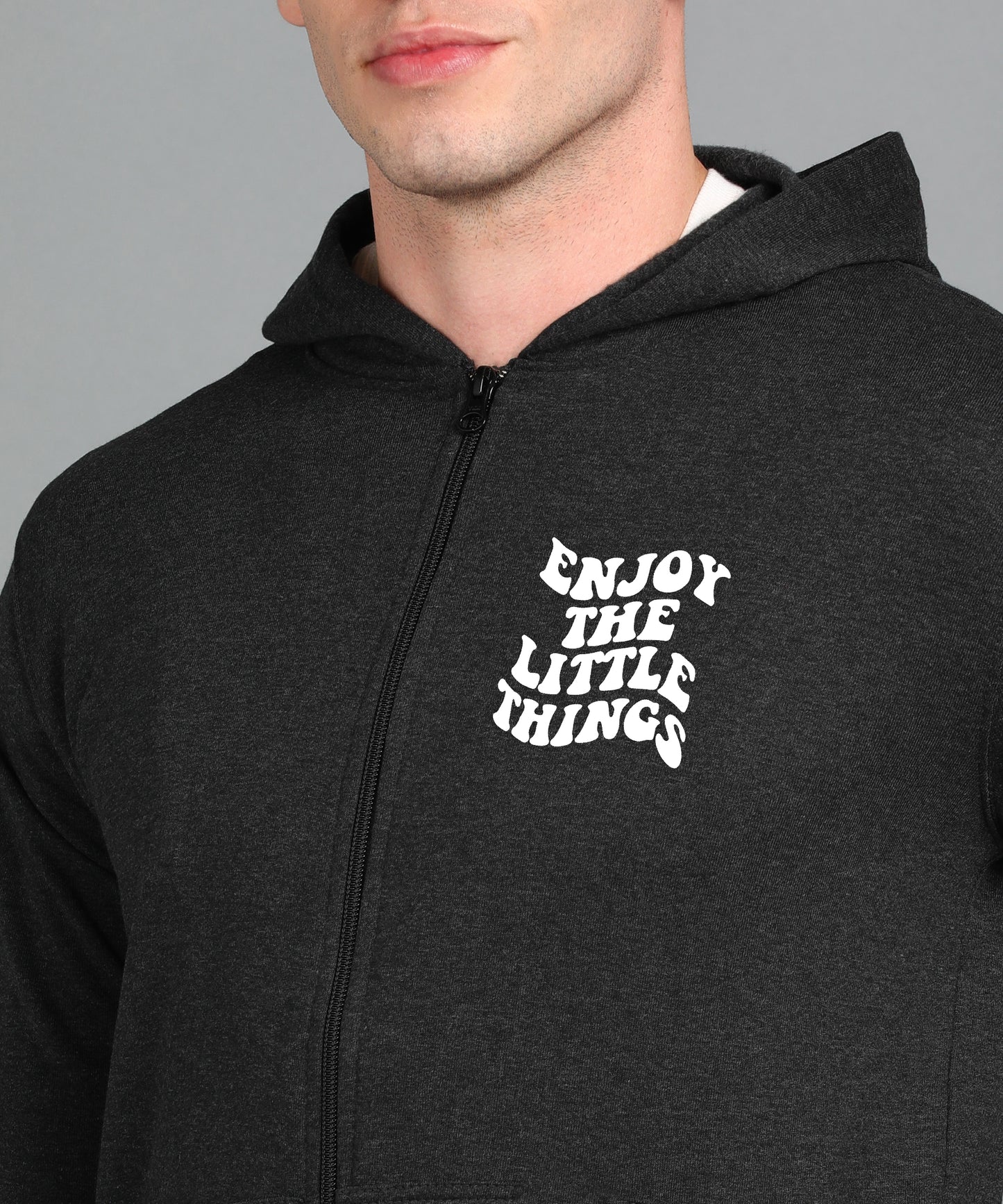Enjoy the Little Things Men's Zipper Hooded Hoodie