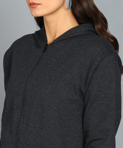 Women’s Plain Zipper Hooded Hoodie Stylish & Comfortable