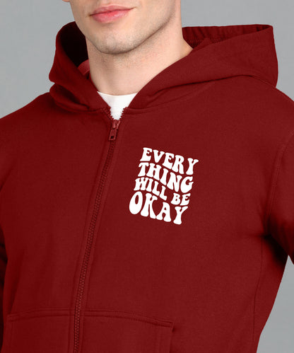 Everything Will Be Okay Men's Zipper Hoodie | Comfortable & Stylish