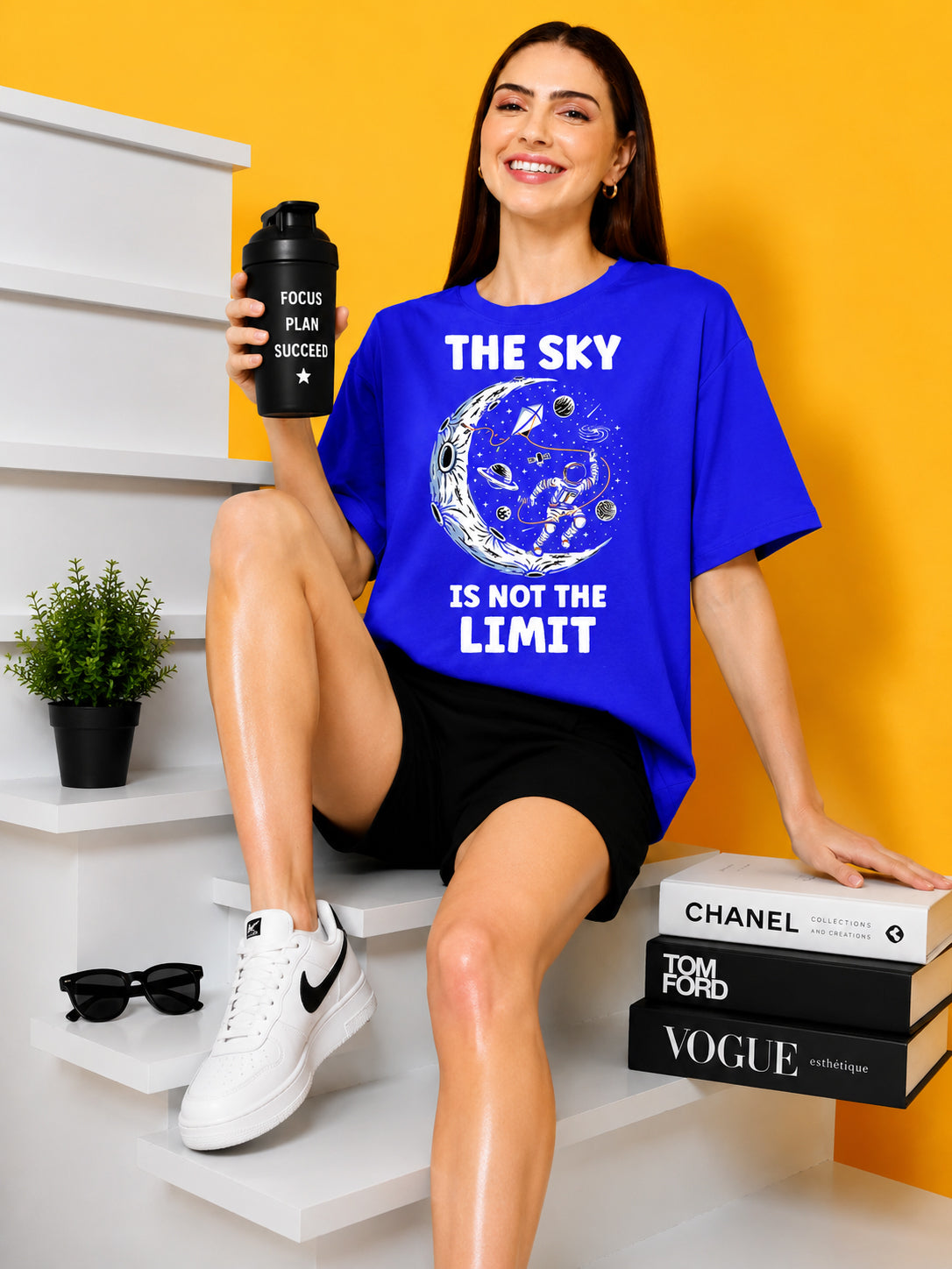The Sky is The Limit Printed Oversized Baggy Loose Fit T-Shirt