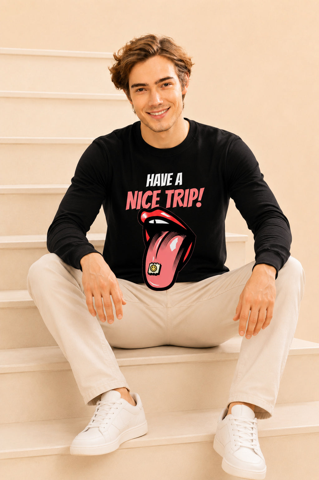 Have A Nice Trip Printed Men’s Full Sleeve Premium Pure Cotton Sweatshirt