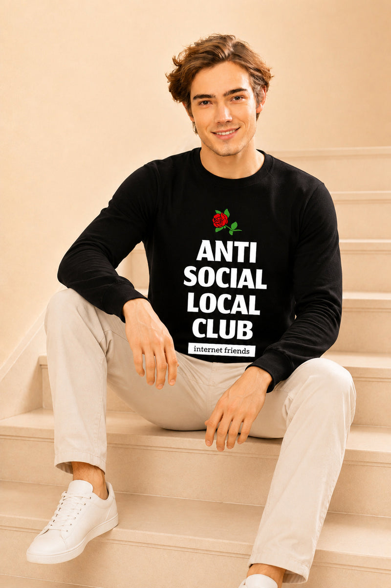 Anti Social Local Club Printed Men’s Full Sleeve Premium Pure Cotton Sweatshirt