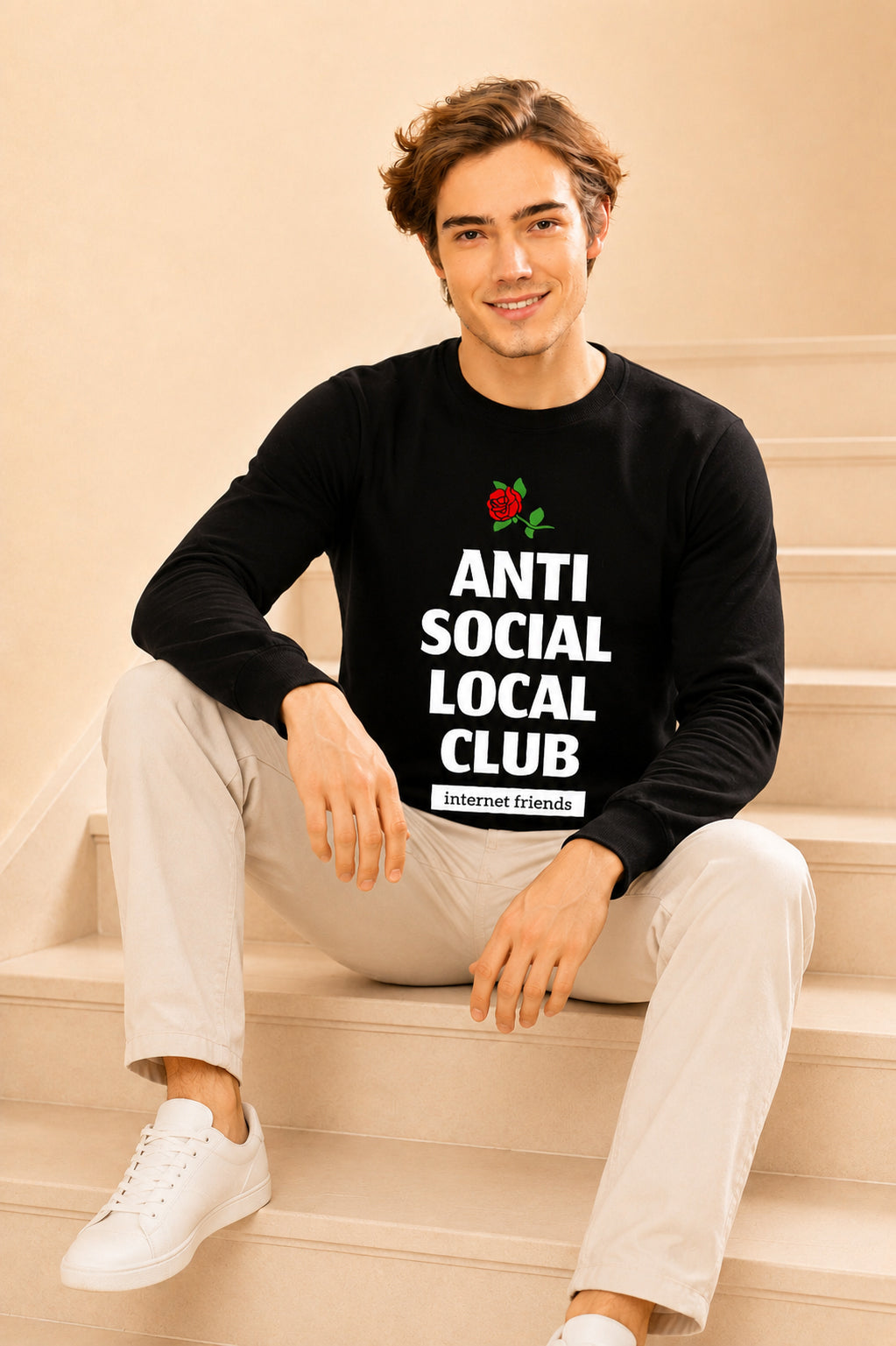 Anti Social Local Club Printed Men’s Full Sleeve Premium Pure Cotton Sweatshirt
