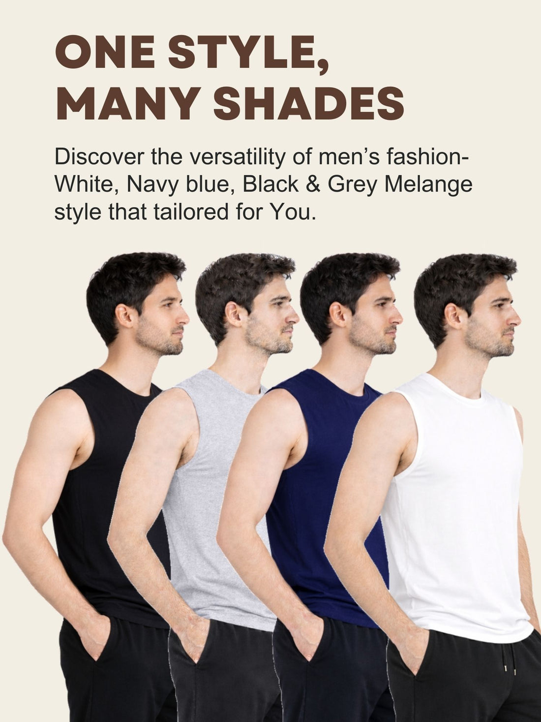 Faltu.co Pack of 3 Multicolour Men Cotton Gym Vest Breathable Sleeveless Sando
