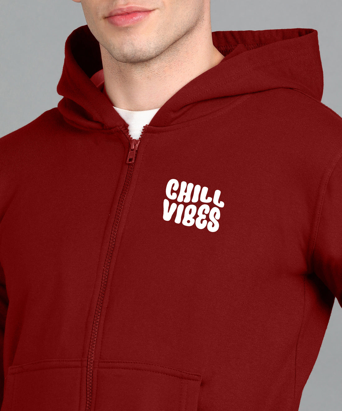 Chill Vibes Men’s Relaxed Fit Zipper Hooded Hoodie