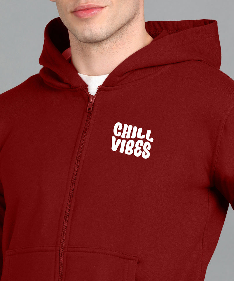 Chill Vibes Men’s Relaxed Fit Zipper Hooded Hoodie