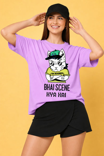 Bhai Scene Kya Hai Oversized Baggy Loose Fit T-Shirt