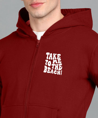 Take Me too The Beach Back Printed Women Hooded Hoodies with 2 Kangaroo Pockets