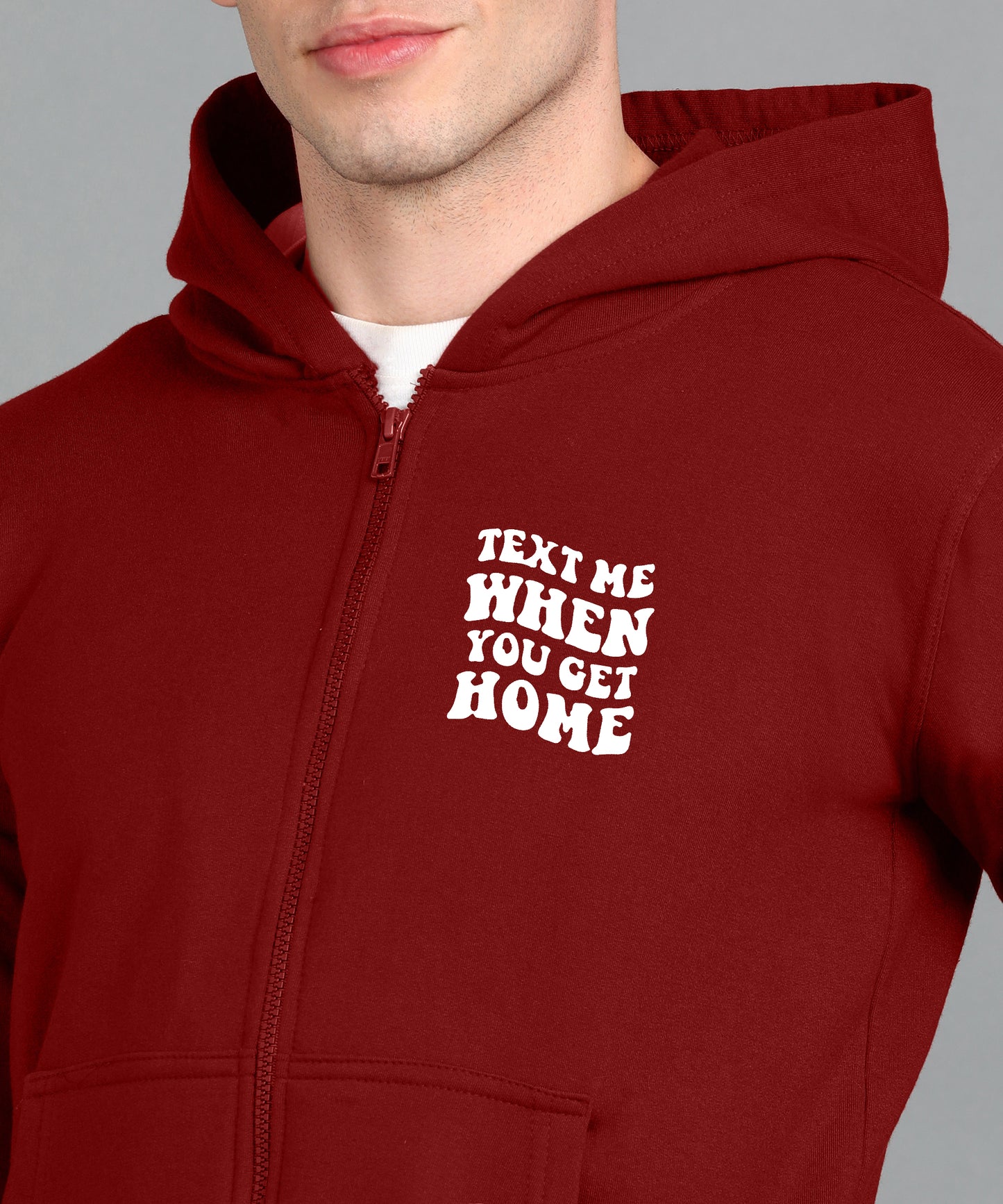 Text Me When You Get Home Men’s Zipper Hoodie | Stylish & Comfortable