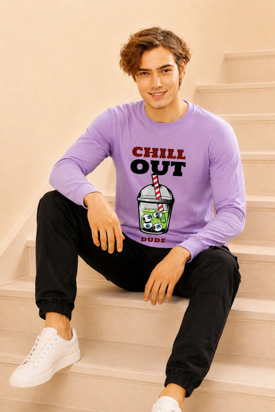 Chill Out Dude Printed Men’s Full Sleeve Premium Pure Cotton Sweatshirt