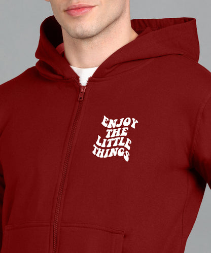 Enjoy the Little Things Men's Zipper Hooded Hoodie