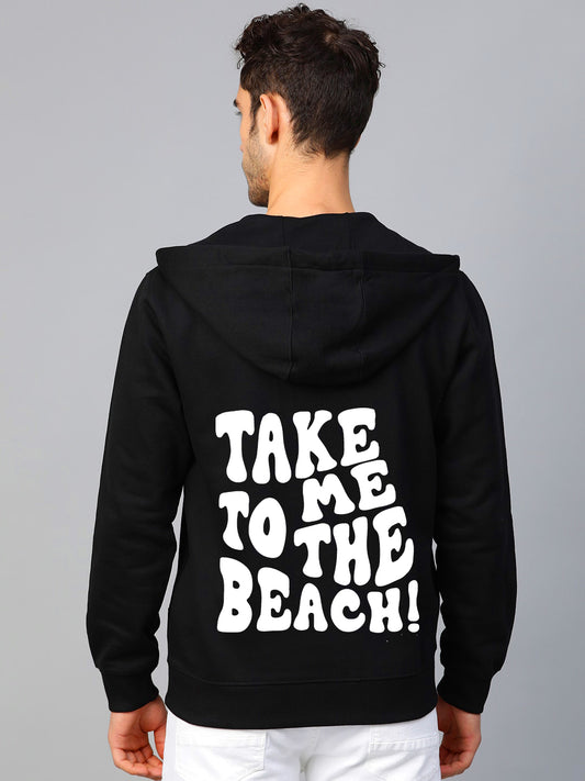 Take Me too The Beach Back Printed Women Hooded Hoodies with 2 Kangaroo Pockets