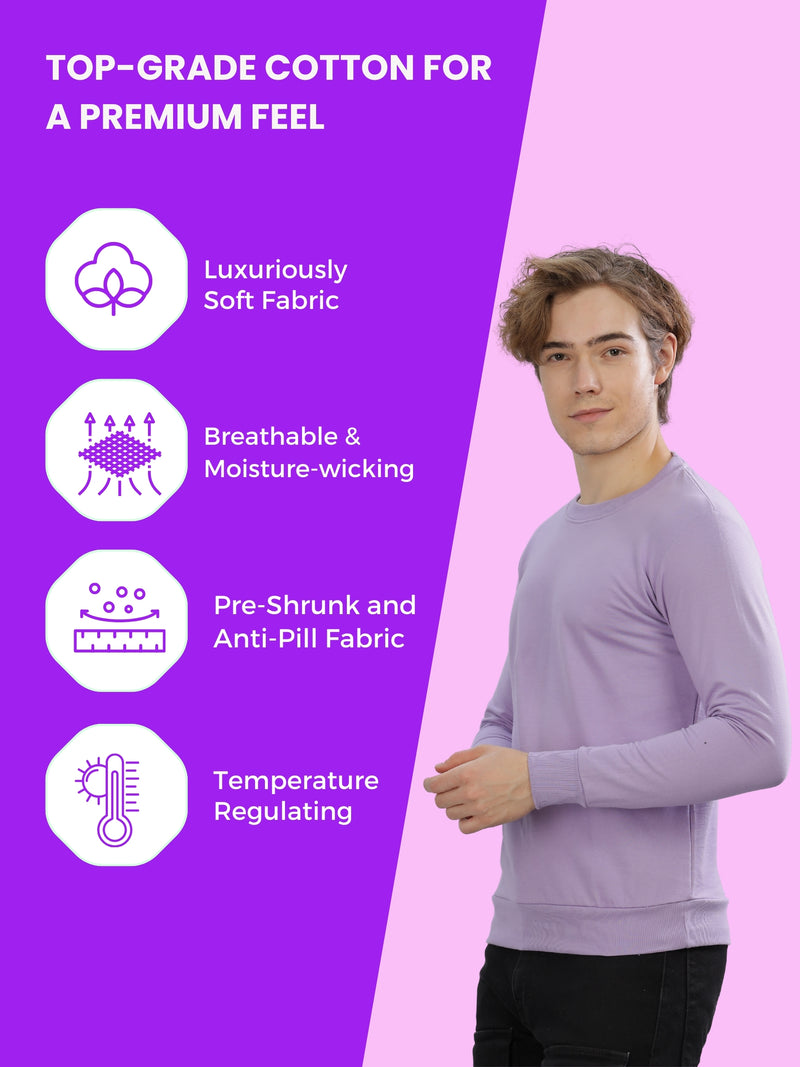 Men’s Solid Stylish Look Full Sleeve Premium Comfort Sweatshirt